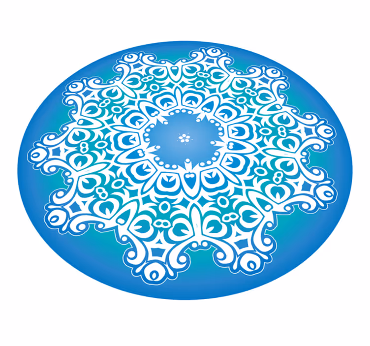 Alfombra vinílica mandala elaborado adorno botánico - TenVinilo