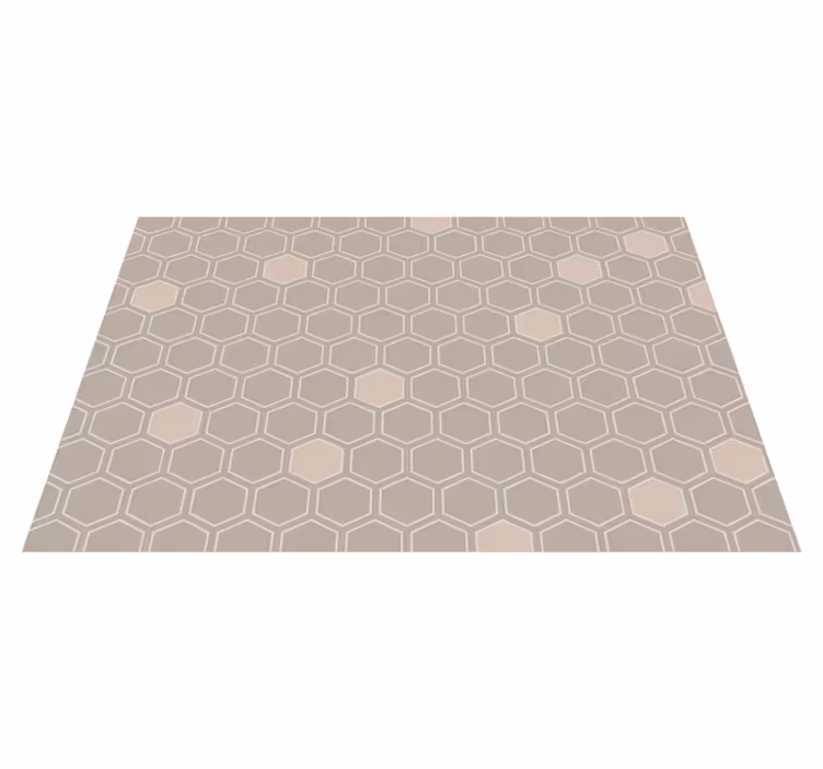 Alfombra exterior vinilo Patrón de panal beige - TenVinilo