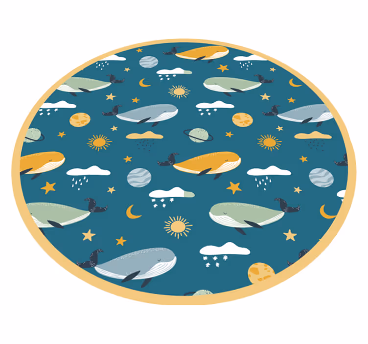 Alfombra vinílica infantil aventura de ballenas - TenVinilo