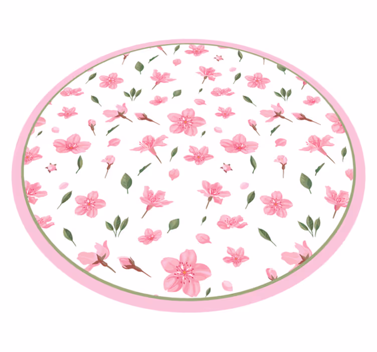 Alfombra vinílica flores Acuarela flores de color rosa pastel - TenVinilo