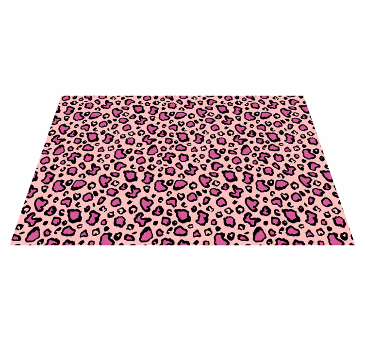 Alfombra vinílica animal print lunares de leopardo rosa - TenVinilo
