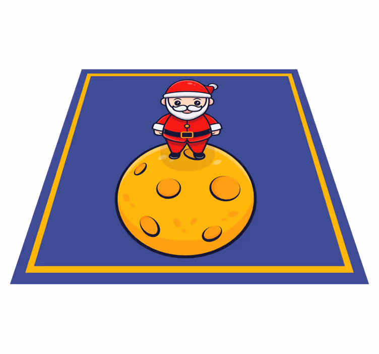 Alfombra vinílica navidad Santa claus en la luna - TenVinilo
