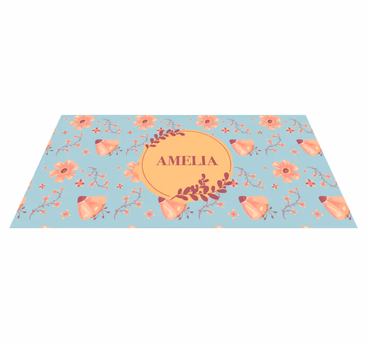 Alfombra vinílica personalizable Flores anaranjadas - TenVinilo