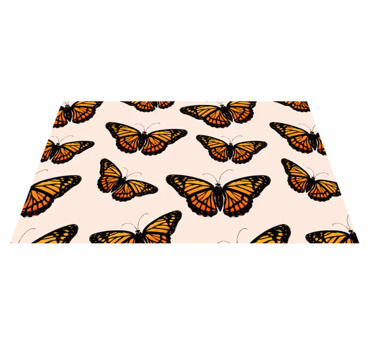 Alfombra vinílica animales motivo de mariposa vibrante - TenVinilo