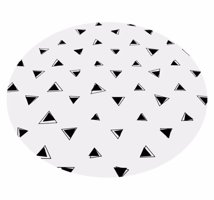 Alfombra vinílica geométrica triángulos negros monocromos - TenVinilo