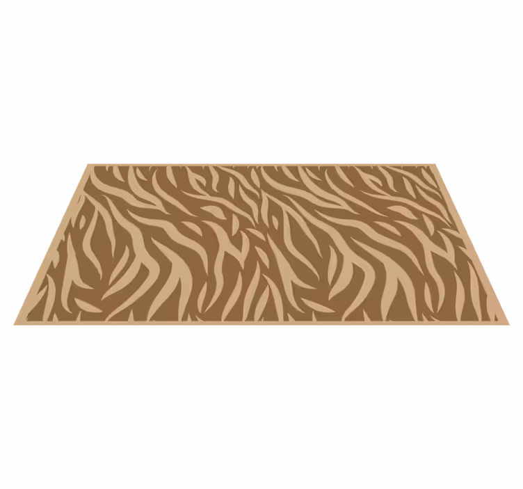 Alfombra vinílica animal print patrones de cebra marrón - TenVinilo