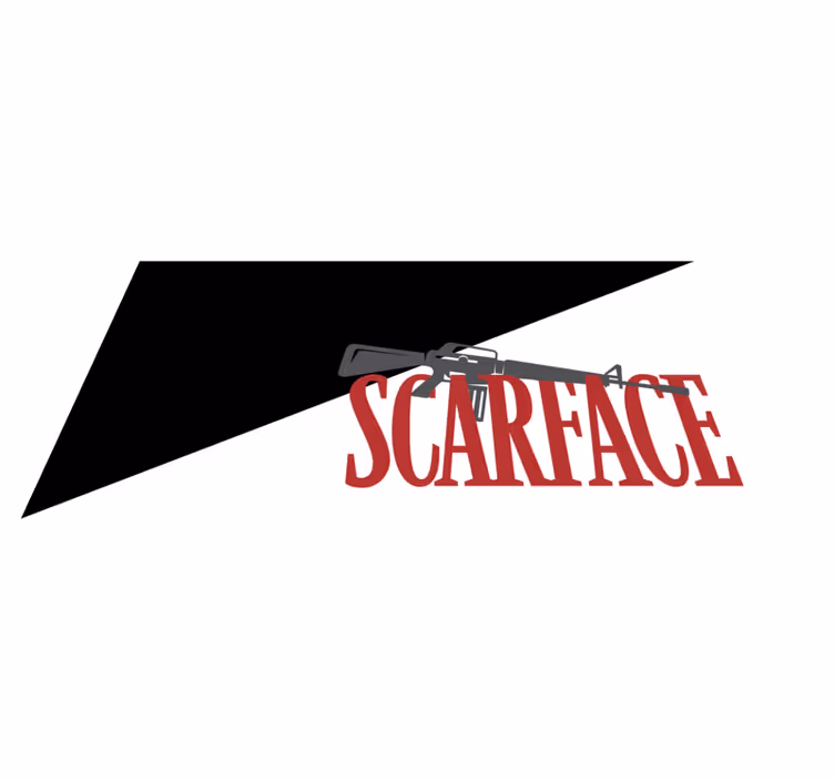 Alfombras vinílicas modernas Imagen de película scarface con text - TenVinilo