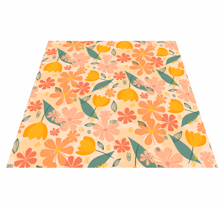 Alfombra vinílica flores primavera floral - TenVinilo