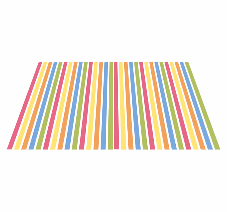 Alfombra vinílica rayas líneas verticales coloridas - TenVinilo