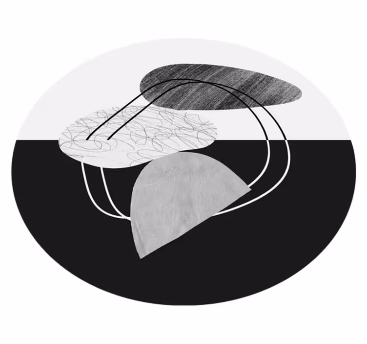 Alfombras vinílicas modernas Abstracción de piedra en blanco y ne - TenVinilo