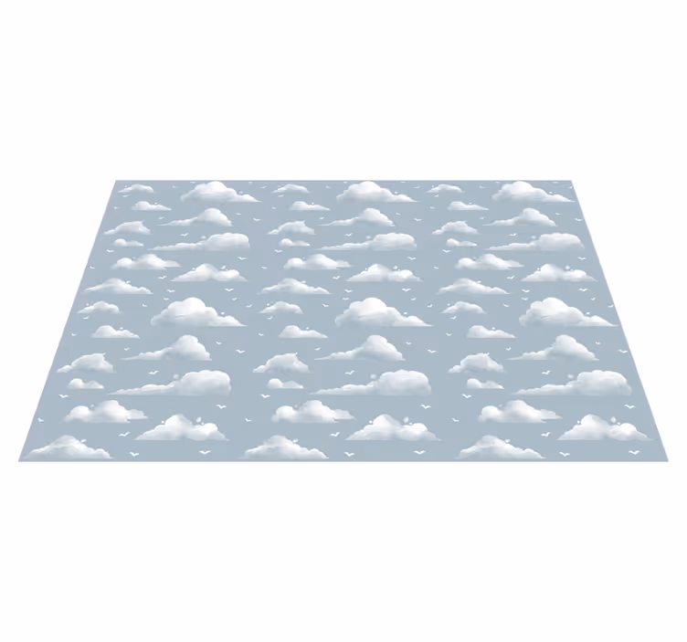 Alfombra vinílica bebé patrón de cielo nublado - TenVinilo