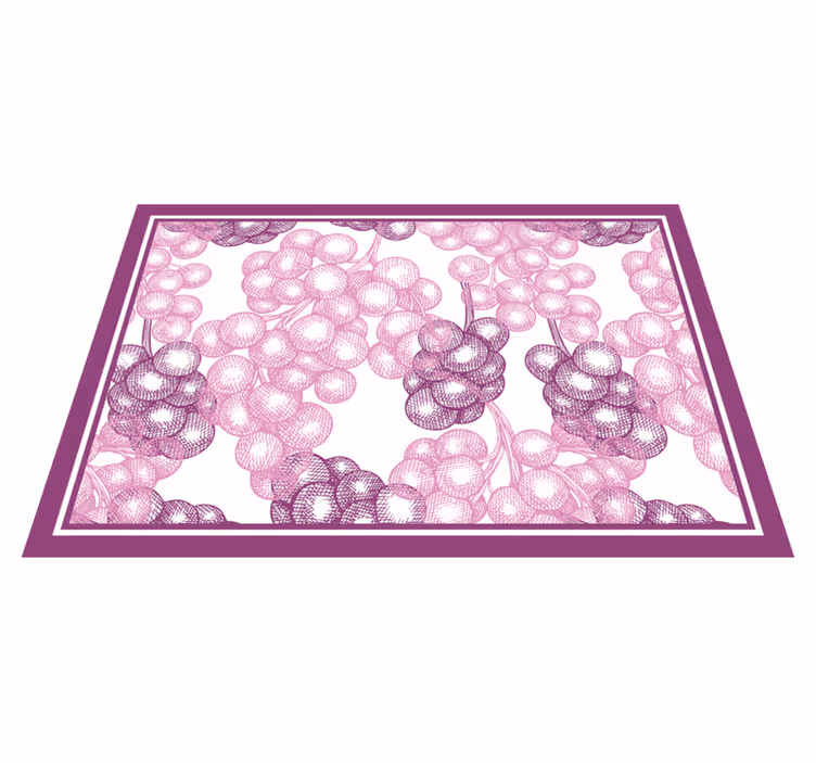 Alfombra vinílica flores diseño de uvas moradas - TenVinilo