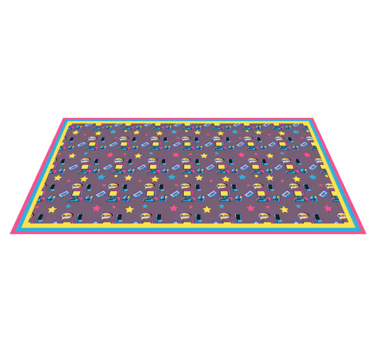 Alfombra vinílica infantil juguetes tecnológicos coloridos - TenVinilo