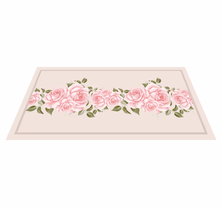 Alfombra vinílica flores Patrón de rosa vintage - TenVinilo