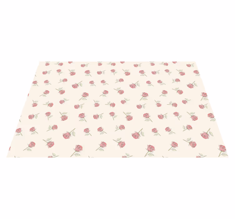 Alfombra vinílica flores patrón de rosa encantador - TenVinilo