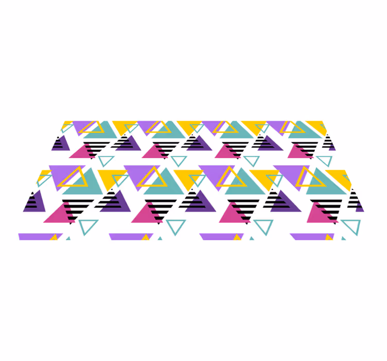 Alfombra vinílica geométrica arreglo triangular colorido - TenVinilo
