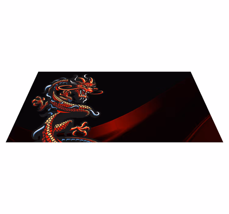 Alfombra vinilo Dragón oscuro acurrucado - TenVinilo
