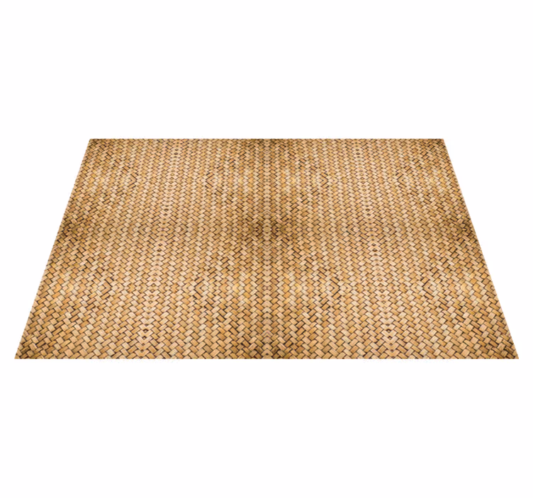 Alfombra vinílica baño textura tejido bambú - TenVinilo