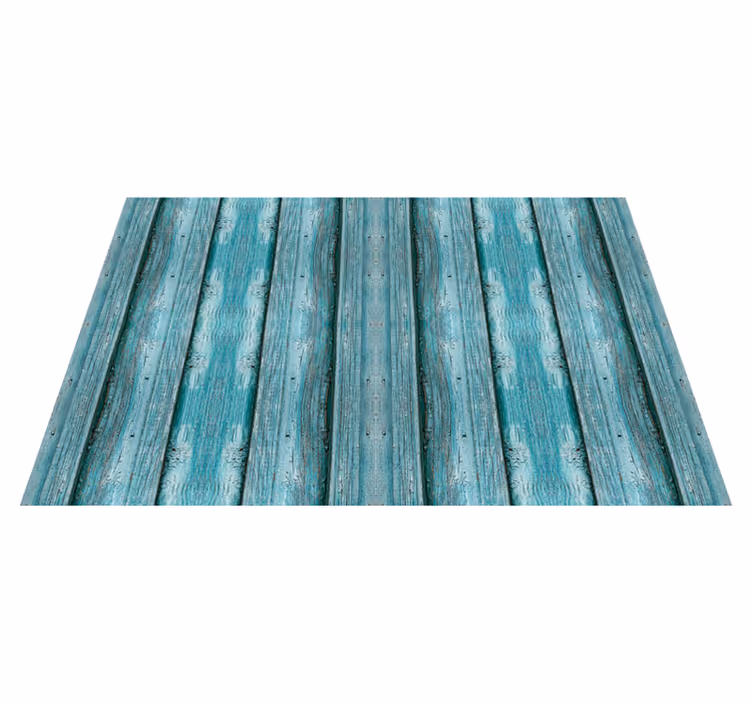 Alfombra vinílica imitación madera motivo azul desgastado - TenVinilo