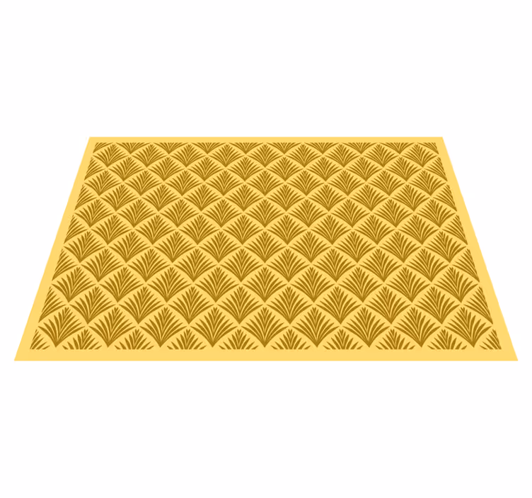 Alfombra vinílica hidráulica patrón de abanico amarillo - TenVinilo