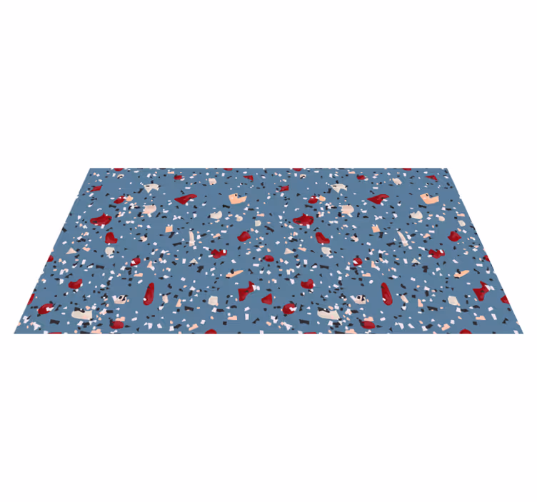 Alfombra vinílica imitación formas coloridas audaces - TenVinilo