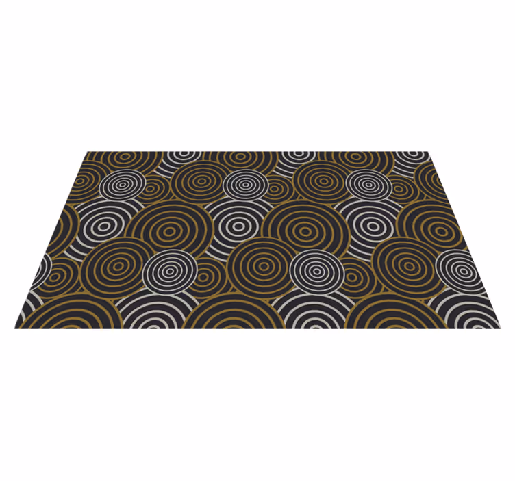 Alfombra vinílica geométrica círculos en contraste - TenVinilo