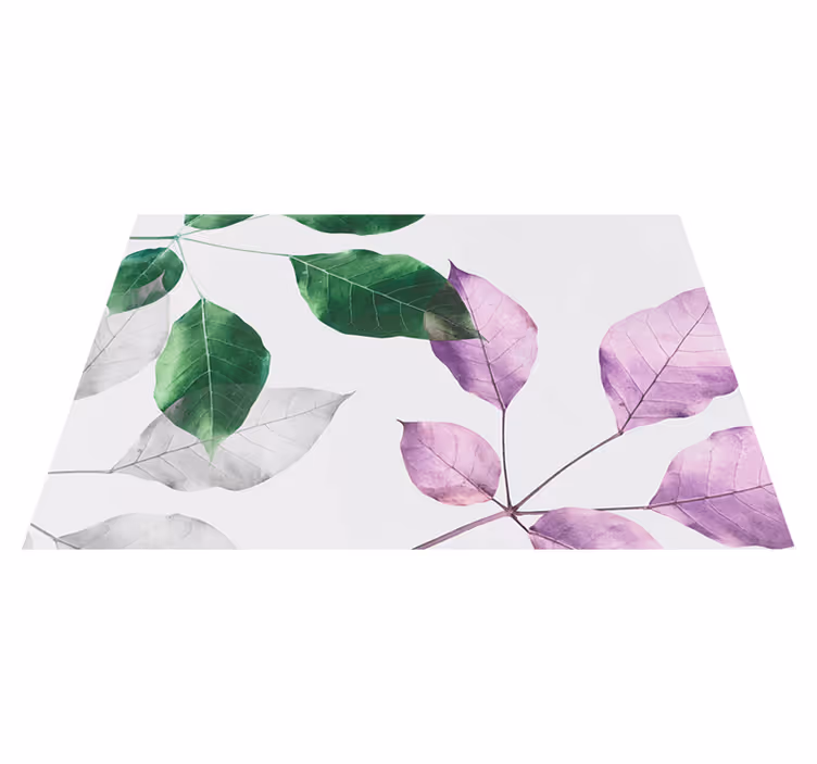 Alfombra vinílica flores Hojas de otoño "estilo kawaii" - TenVinilo