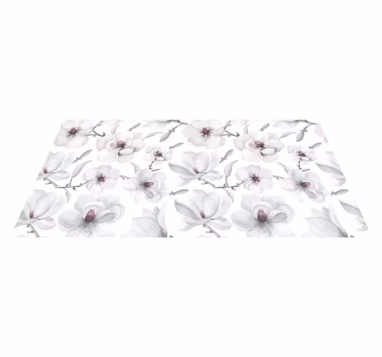 Alfombra vinílica flores concepto gris suave - TenVinilo