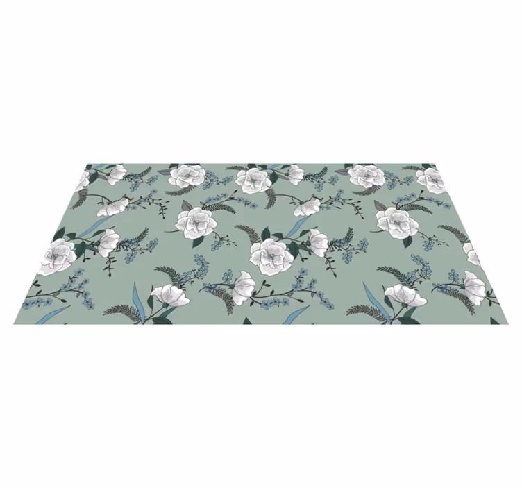 Alfombra vinílica flores concepto botánico - TenVinilo