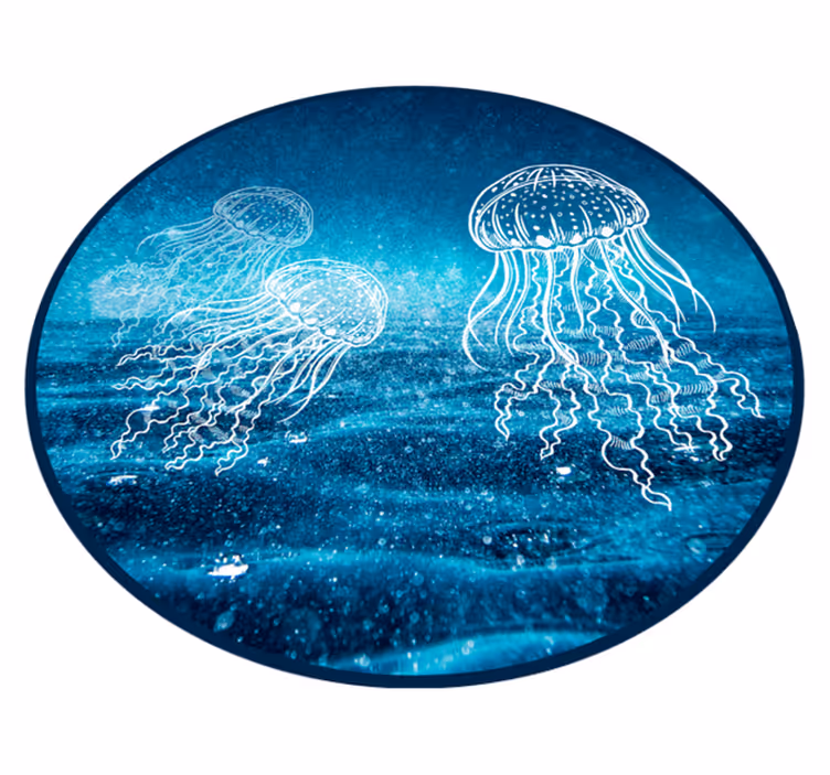 Alfombra vinílica animales escena del océano de medusas - TenVinilo