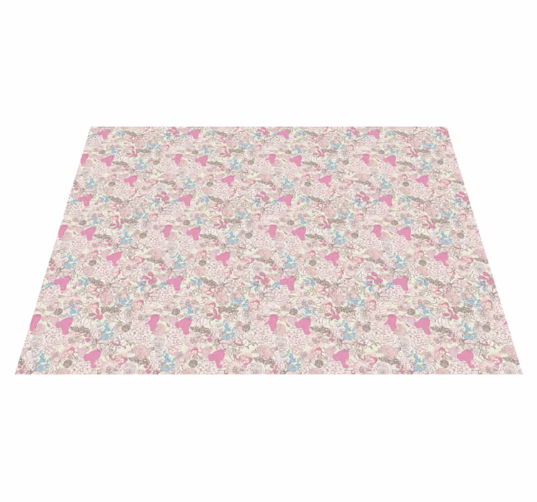 Alfombra vinilo flores patrón de helado floral - TenVinilo