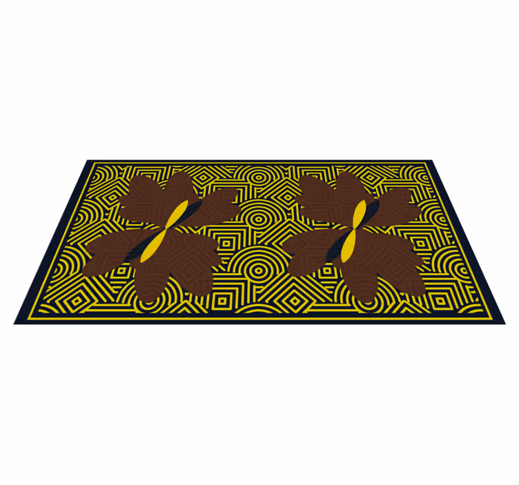 Alfombras vinílicas modernas Diseño de arte marrón y amarillo de  - TenVinilo