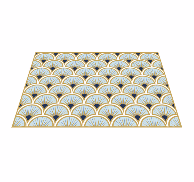 Alfombra vinílica geométrica patrón geométrico de abanico - TenVinilo