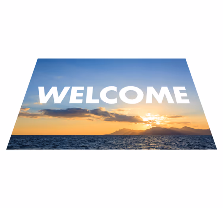 Alfombra vinílica recibidor atardecer de bienvenida - TenVinilo