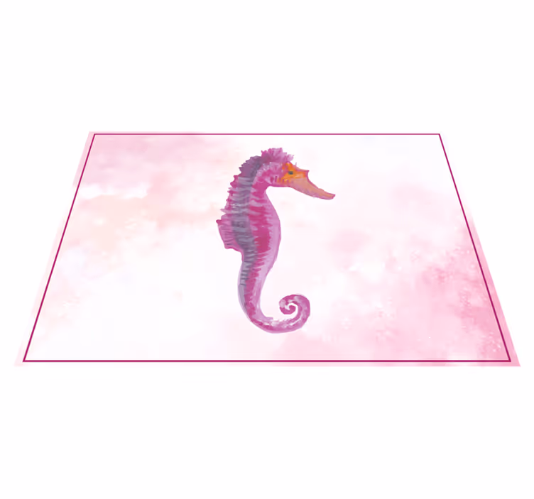 Alfombra vinílica animales ilustración de caballito de mar - TenVinilo