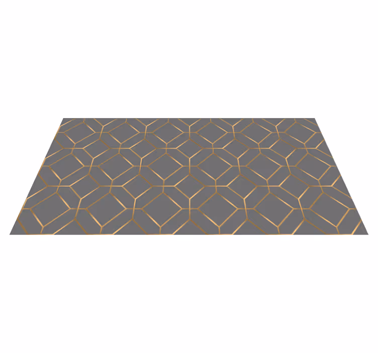 Alfombra vinílica geométrica superposición hexagonal - TenVinilo