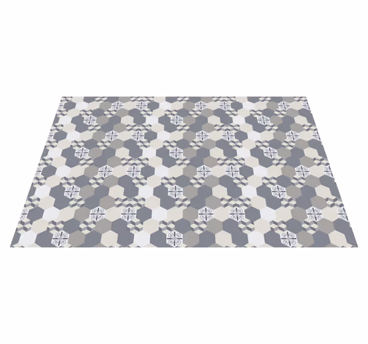 Alfombra vinílica hidráulica azulejo geométrico - TenVinilo