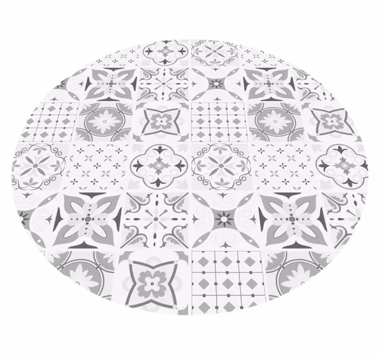 Alfombra vinílica hidráulica mosaico monocromo - TenVinilo