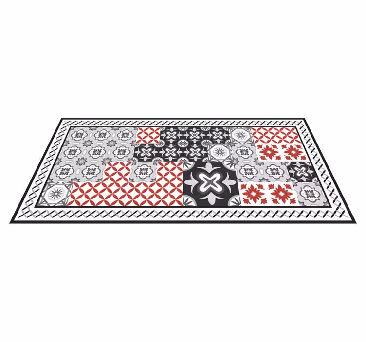 Alfombra vinílica hidráulica patrón de mosaico intrincado - TenVinilo