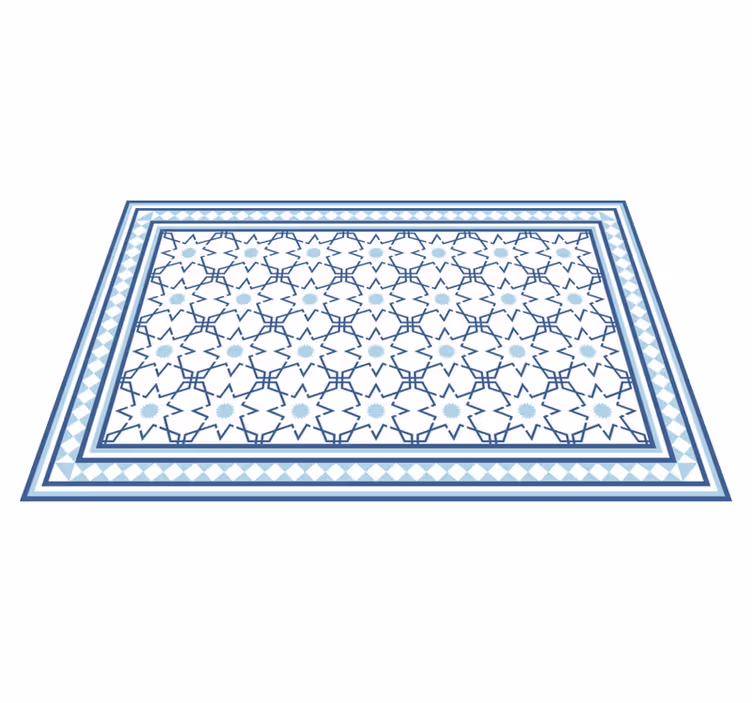 Alfombra vinílica hidráulica Patrón de estrellas azules - TenVinilo