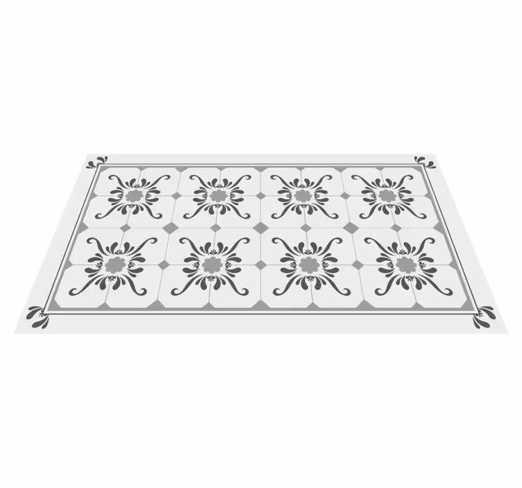 Alfombra vinílica hidráulica simetría ornamental - TenVinilo