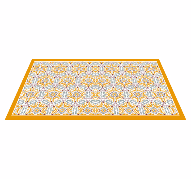 Alfombra vinílica hidráulica patrón de mosaico adornado - TenVinilo