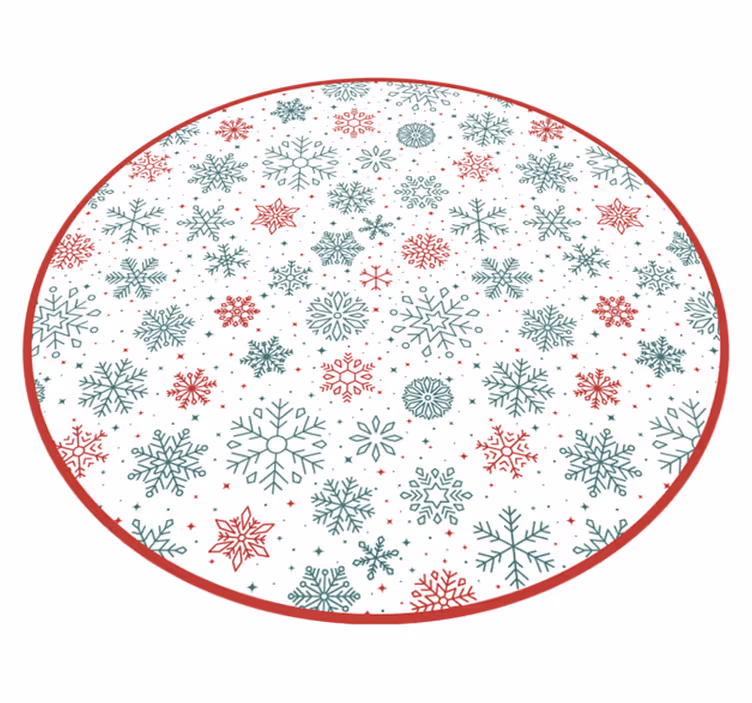 Alfombra vinílica navidad círculo de copo de nieve - TenVinilo