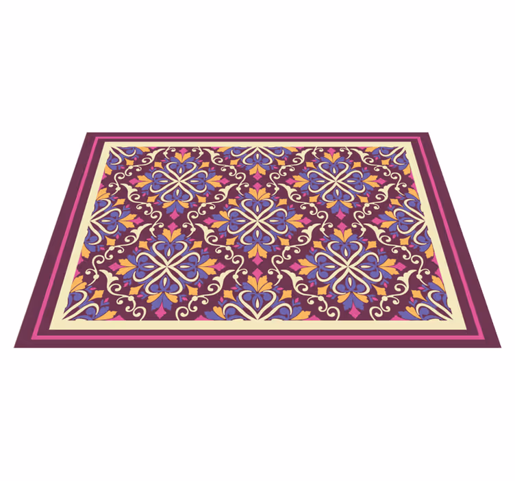 Alfombra vinílica geométrica patrón de mosaico adornado - TenVinilo