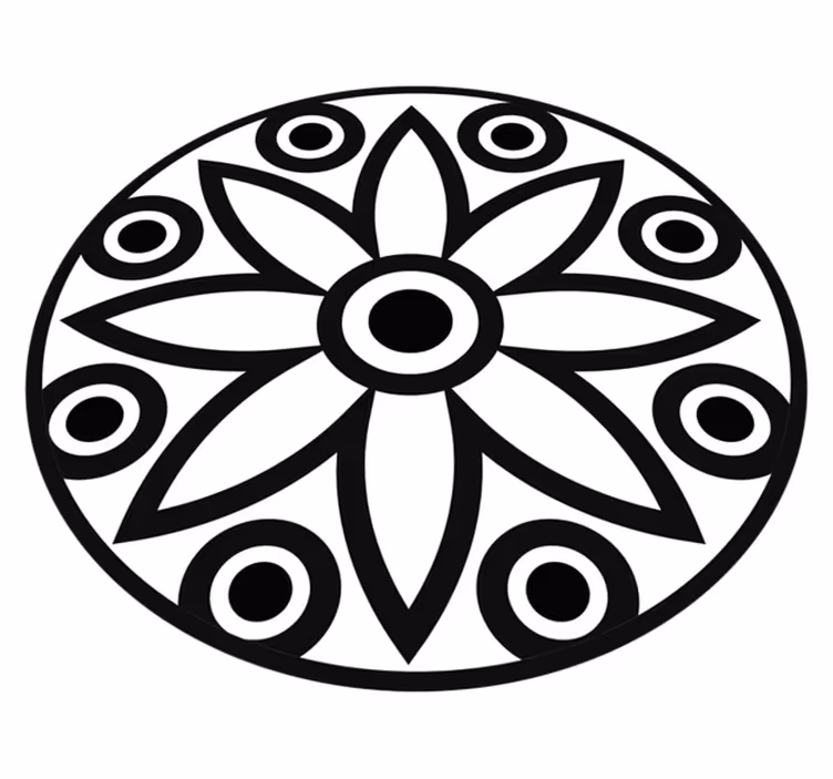 Alfombra vinílica geométrica diseño de mandalas circulares - TenVinilo