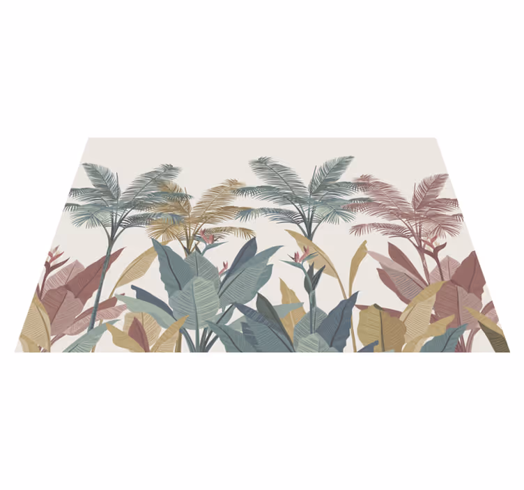 Alfombra vinílica naturaleza paleta de plantas tropicales - TenVinilo