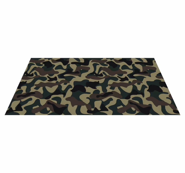 Alfombra vinílica flores Patrón militar - TenVinilo