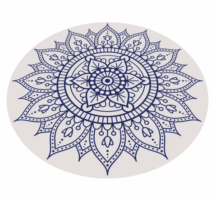 Alfombra vinílica circular mandala para salón - TenVinilo