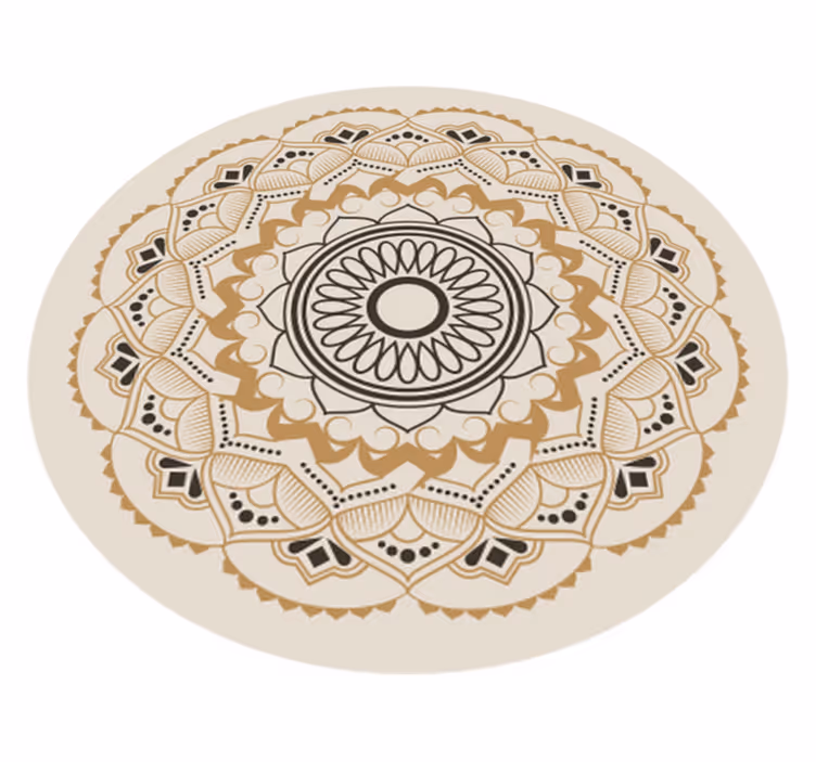 Alfombra vinílica diseño circular beige - TenVinilo