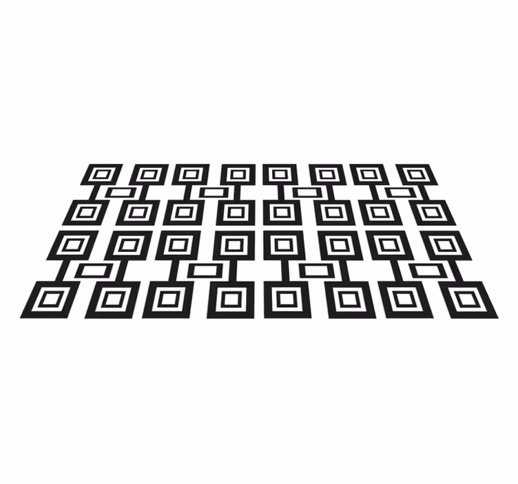 Alfombra vinílica geométrica patrón de cuadrados geométricos - TenVinilo